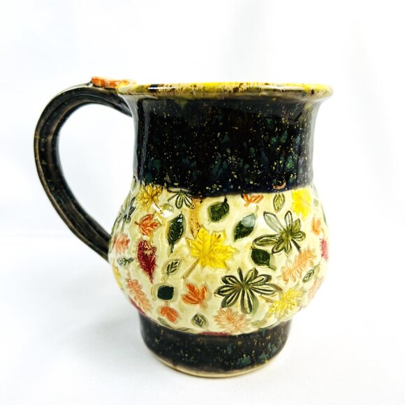 Handcrafted Rustic Pottery Mug by CynD Nature Inspired Coffee Cup 16 oz. - Picture 6 of 8